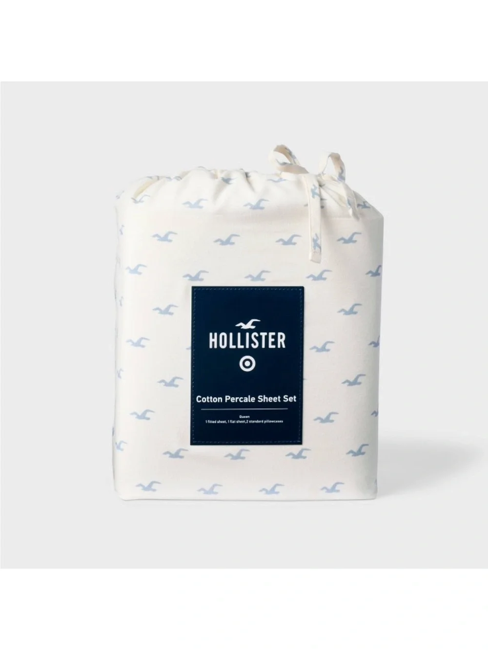 Full Percale Seagull 4pc Sheet Set w/ Pillowcases Light Blue - The Hollister